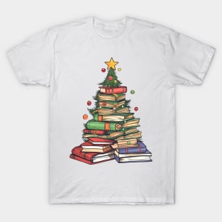 christmas book tree T-Shirt